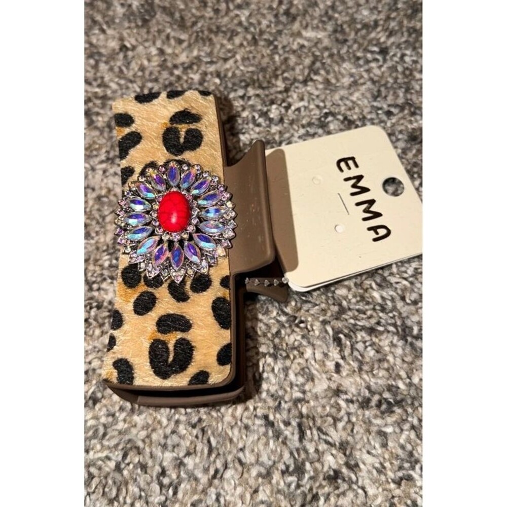 Emma Claw Hair Clip, cheetah print